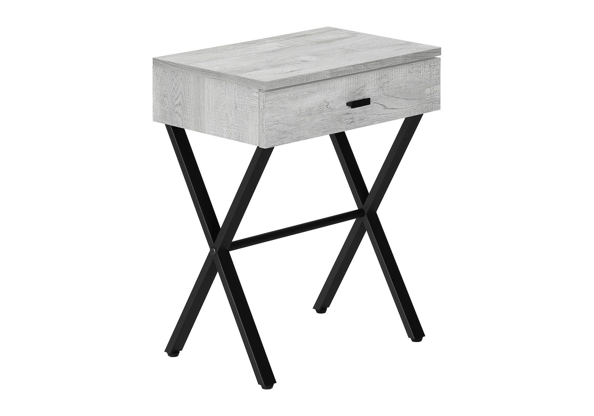 ACCENT TABLE - 24"H / GREY RECLAIMED WOOD / BLACK METAL